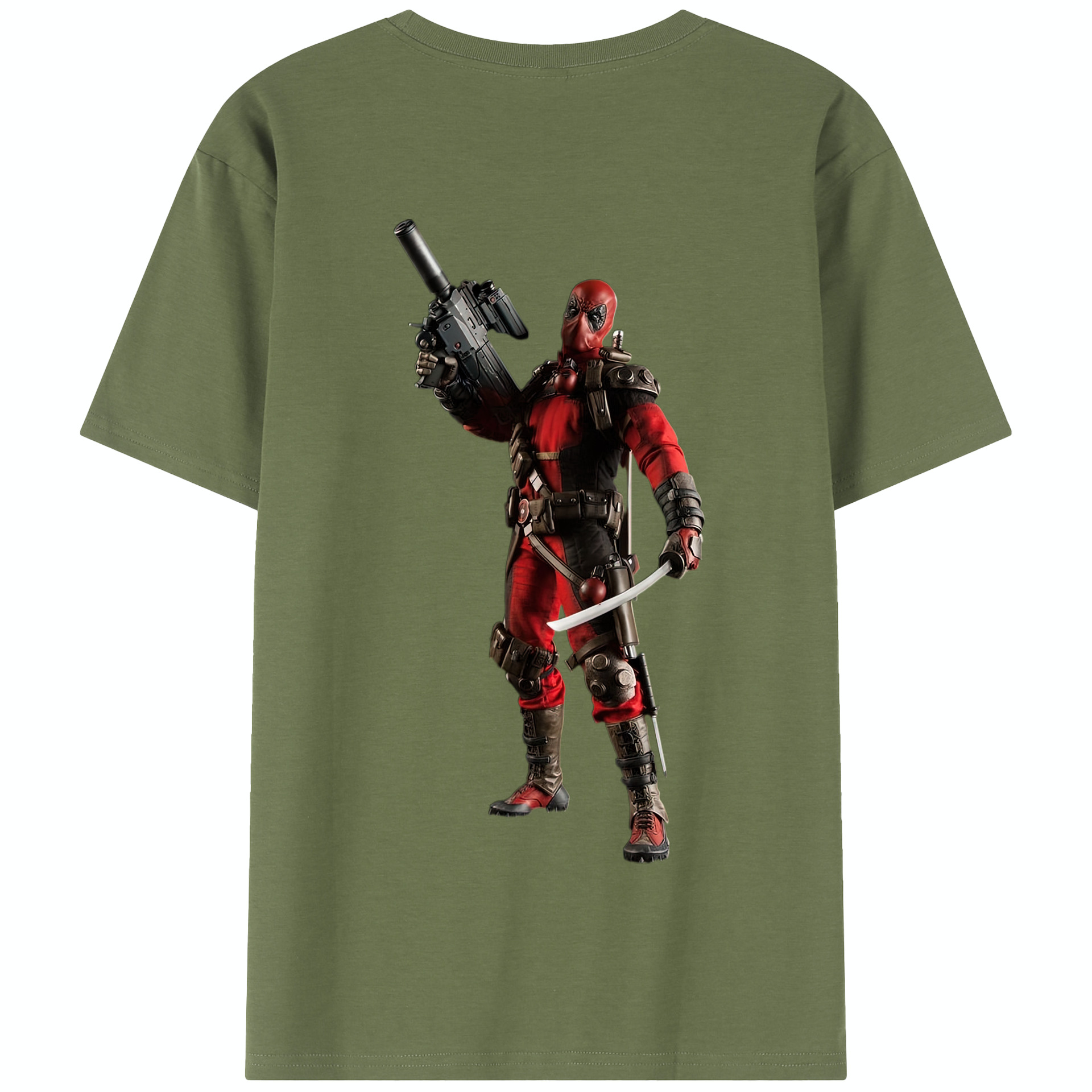 （画像用） Deadpool デッドプール 綿100％半袖Tシャツ（背面プリント）